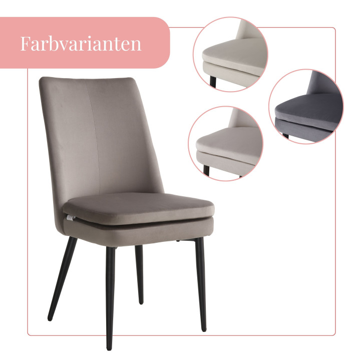 BHS LIVING Esszimmerstuhl, Küchenstuhl, Stuhl für den Wartebereich LIVIA Polstersessel mit hohem Rücken Samtstoff: warmes braun 60x47x89 cm